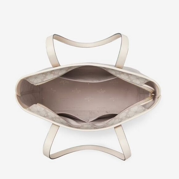 Kate Spade Signature Spade Flower Large Tote Bag In Dark Mushroom Cap Multi - Picture 6 of 8